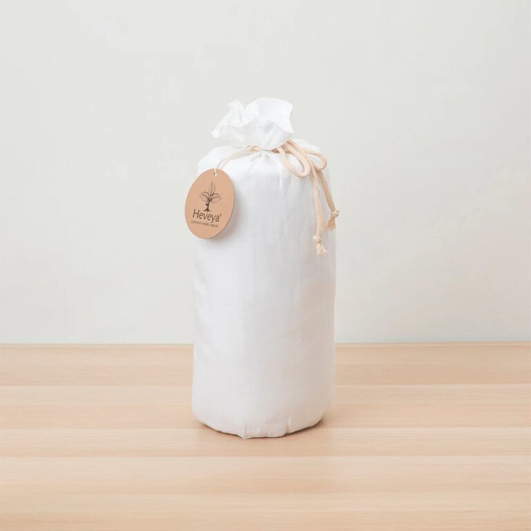 linen duvet cover set in white in its packaging