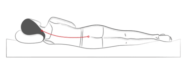 Person sleeping on a mattress that's too soft with misaligned spine—the importance of finding the best mattress for back pain.