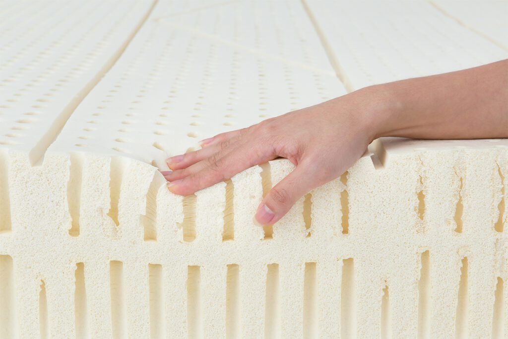 Close Up of a natural latex mattress core